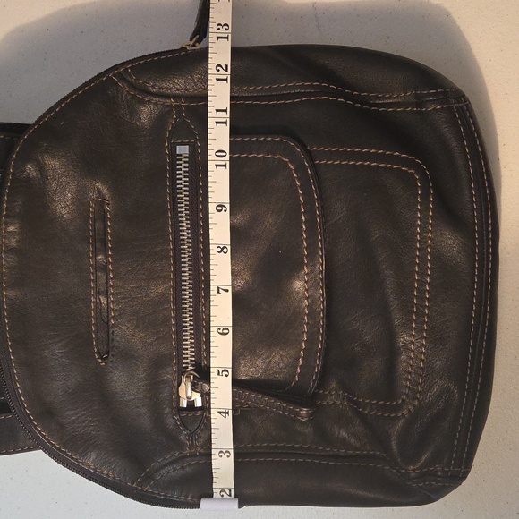 Fossil Black Soft Leather Long Live Leather Backpack.